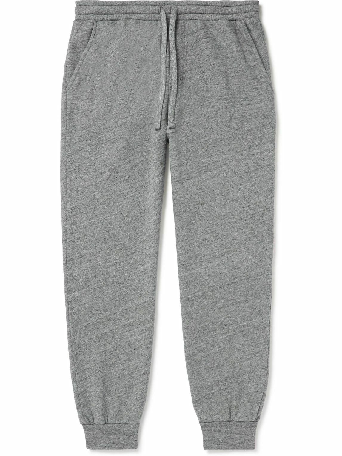 Tapered Brushed Cotton-Blend Jersey Sweatpants