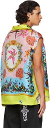 Versace Multicolor Silk Trésor De La Mer Sleeveless Shirt