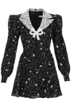 ALESSANDRA RICH mini dress with lace collar Black