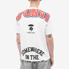 Men's AAPE Street Baseball Oversized Print T-Shirt in White