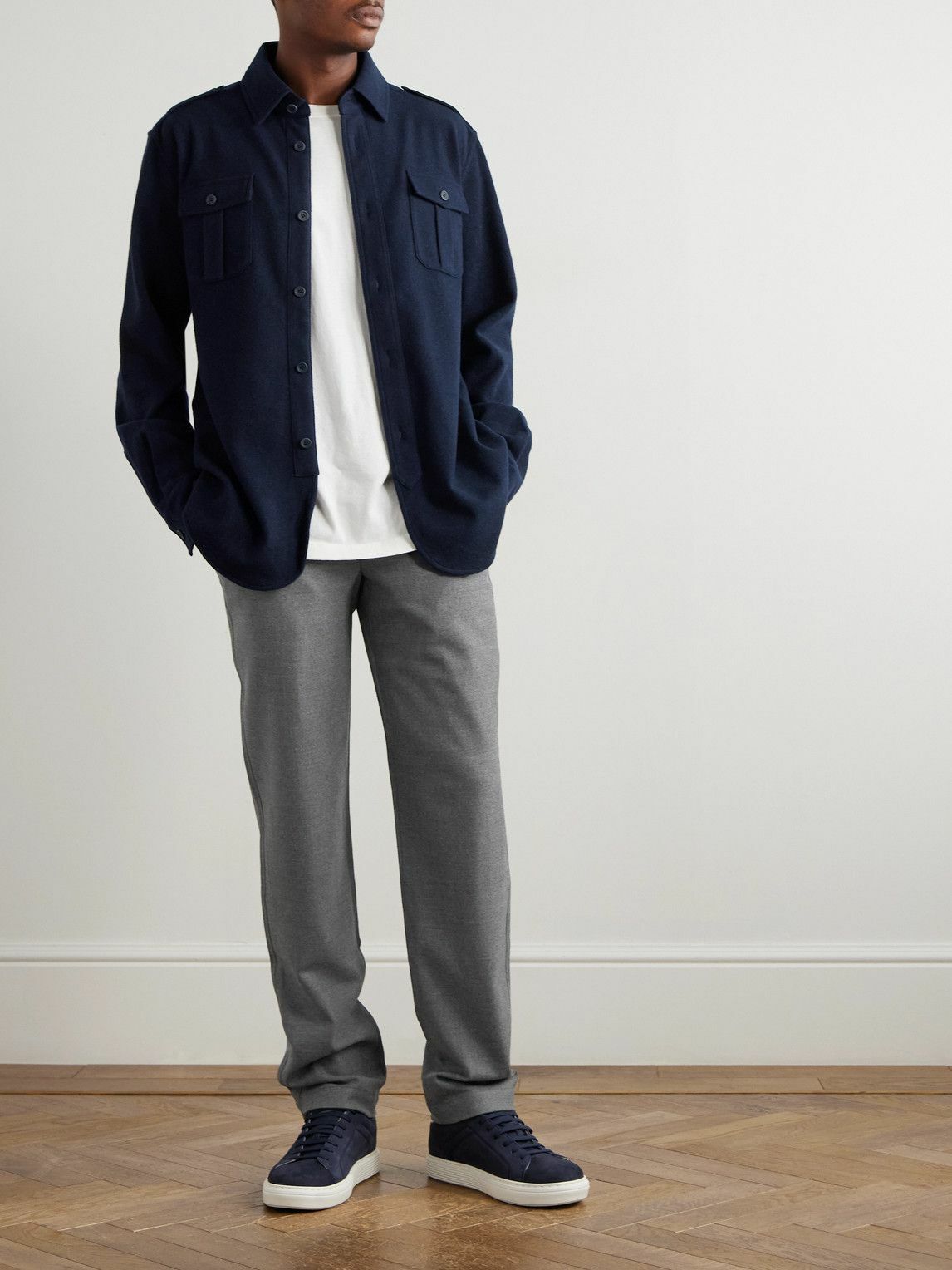 SEASE - Mindset Straight-Leg Stretch Virgin Wool-Flannel Trousers - Gray
