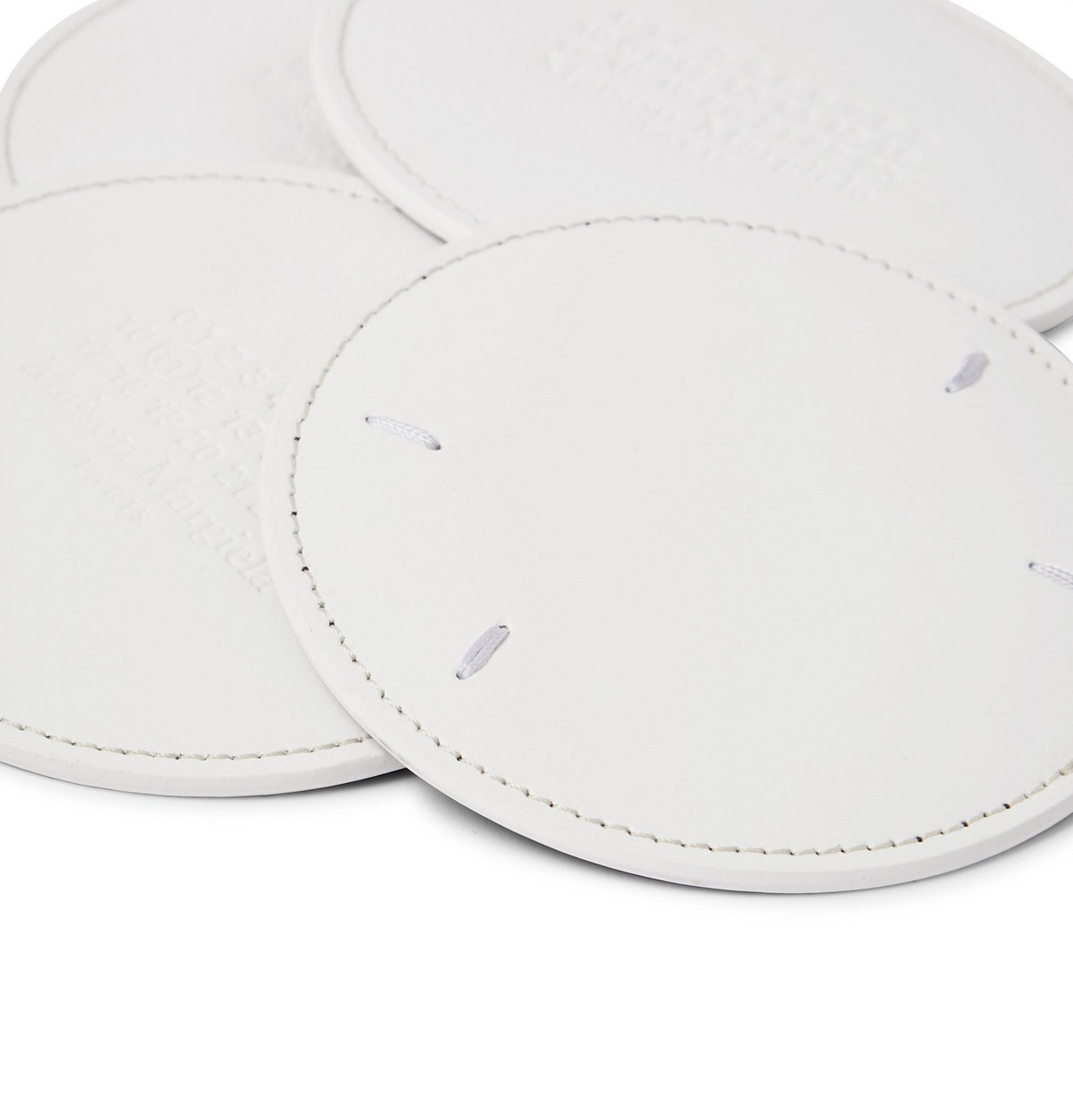 MAISON MARGIELA - Set of Six Leather Coasters - White