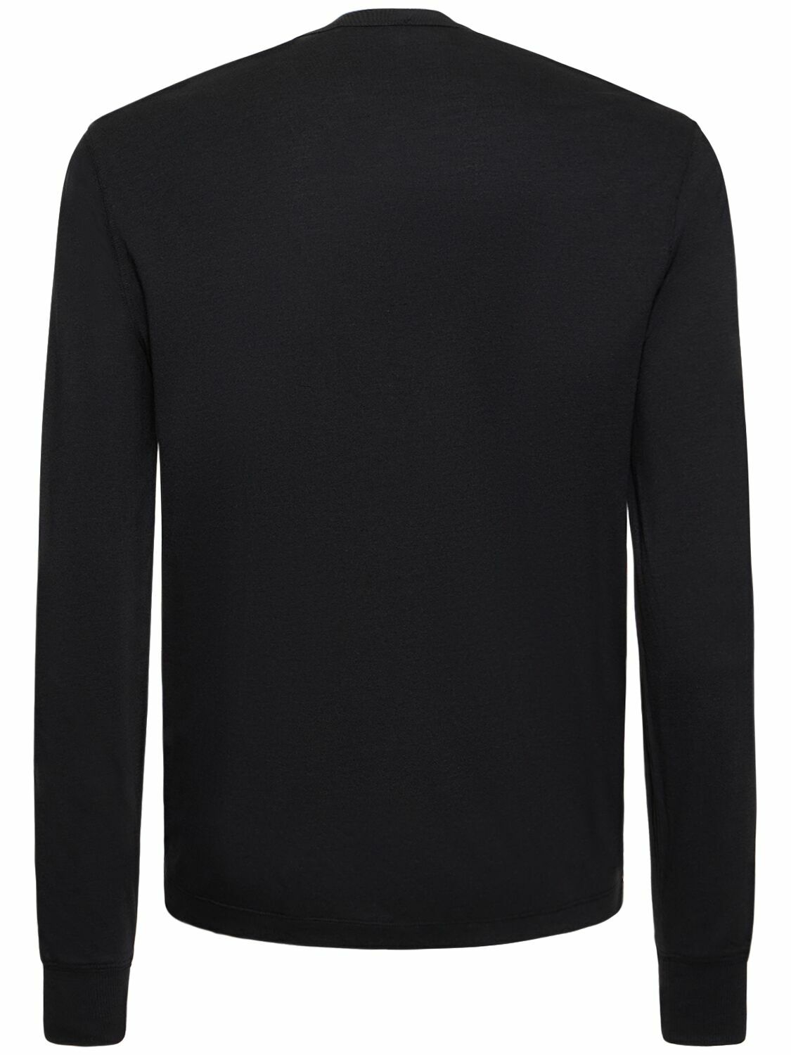 TOM FORD - Henley Lyocell Long Sleeve T-shirt TOM FORD