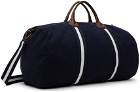 Polo Ralph Lauren Navy Leather Trim Canvas Duffle Bag