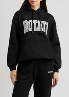 Rotate Sunday Logo Hooded Cotton Sweatshirt Black