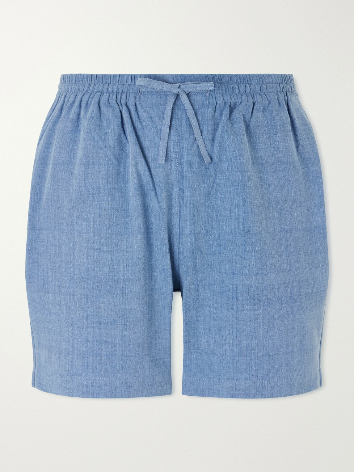 Kardo - Olbia Straight-Leg Cotton Drawstring Shorts - Blue