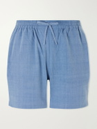 Kardo - Olbia Straight-Leg Cotton Drawstring Shorts - Blue