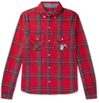 Billionaire Boys Club - Button-Down Collar Logo-Appliquéd Checked Flannel Shirt - Red