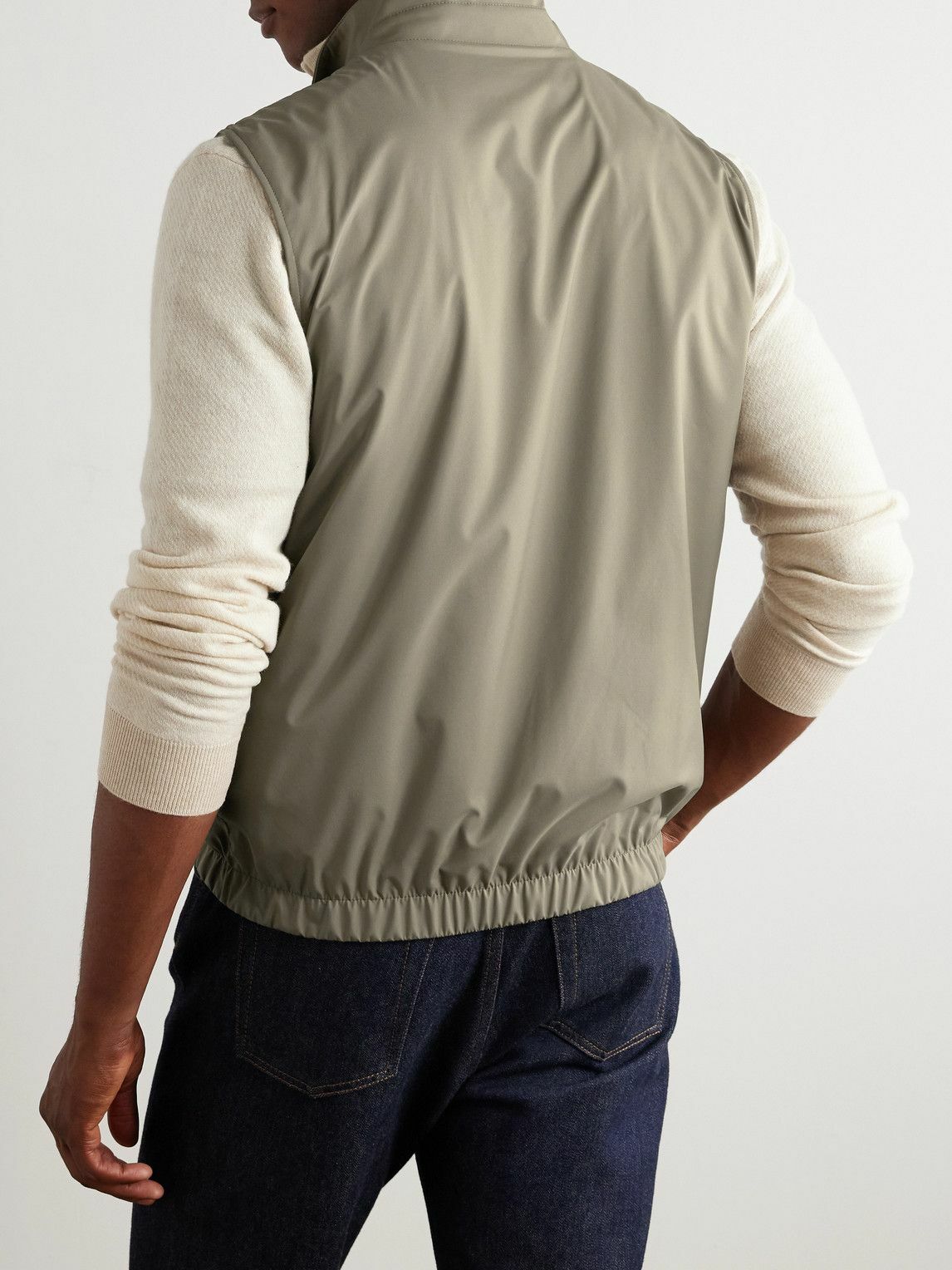Loro Piana - Slim-Fit Reversible Storm System® WindWish™ Twill and Wool Gilet - Green