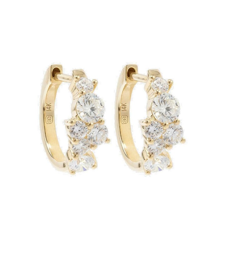 Photo: Sydney Evan Huggie 14kt gold earrings with diamonds