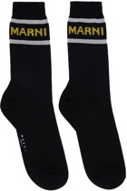 Marni Black Logo Cuffs Socks