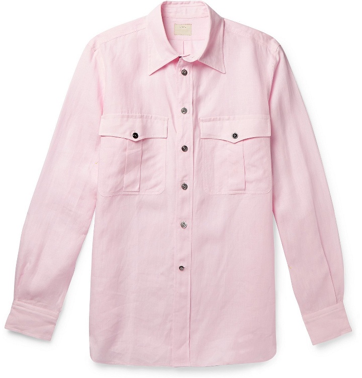 Photo: L.E.J - Camp-Collar Linen Shirt - Pink