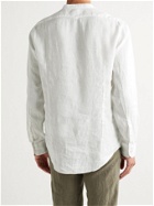 MASSIMO ALBA - Kos Grandad-Collar Garment-Dyed Linen Half-Placket Shirt - Neutrals