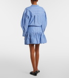 Ganni Striped cotton poplin miniskirt