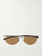 SAINT LAURENT - Round-Frame Silver-Tone Sunglasses