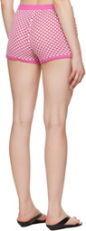 Versace Pink & White Crochet Knit Shorts