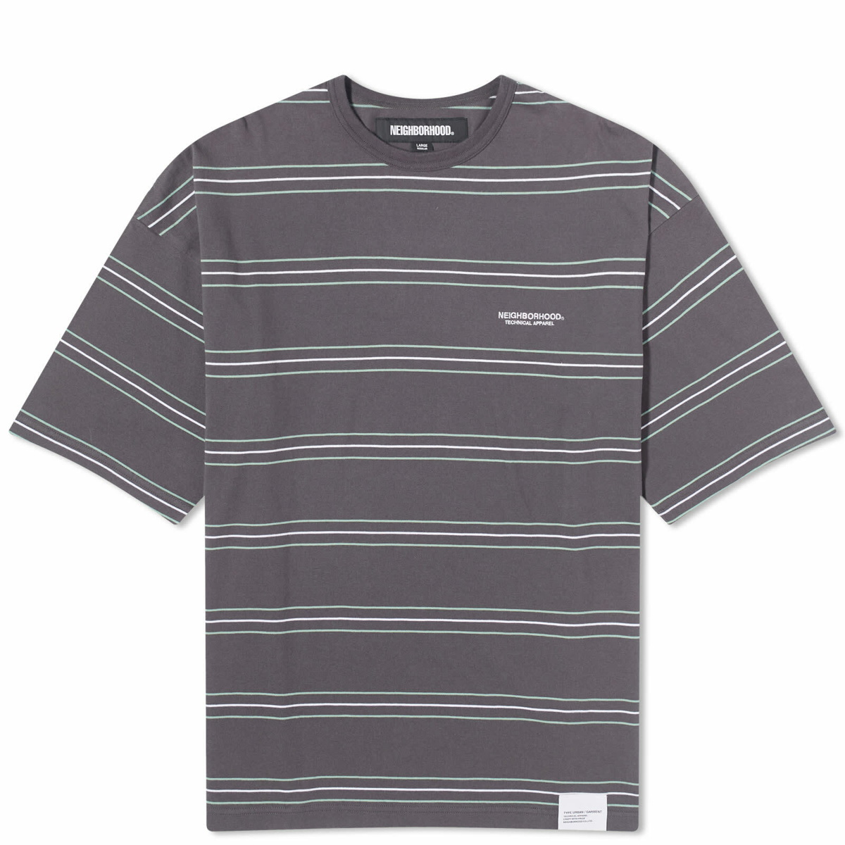Neighborhood Men's Stripe T-Shirt in Charcoal Neighborhood