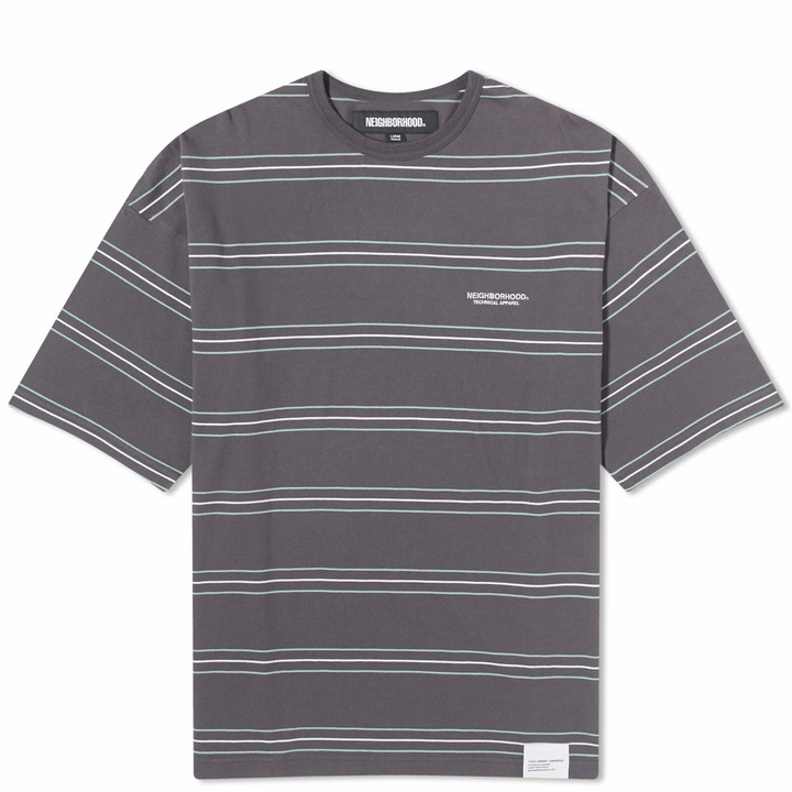 Photo: Neighborhood Men's Stripe T-Shirt in Charcoal