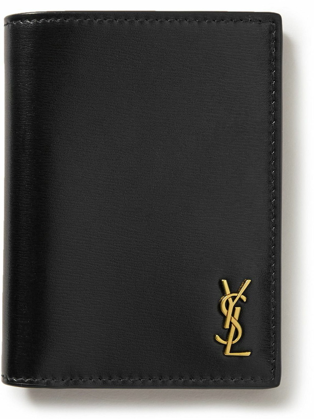 Photo: SAINT LAURENT - Logo-Appliquéd Leather Billfold Wallet