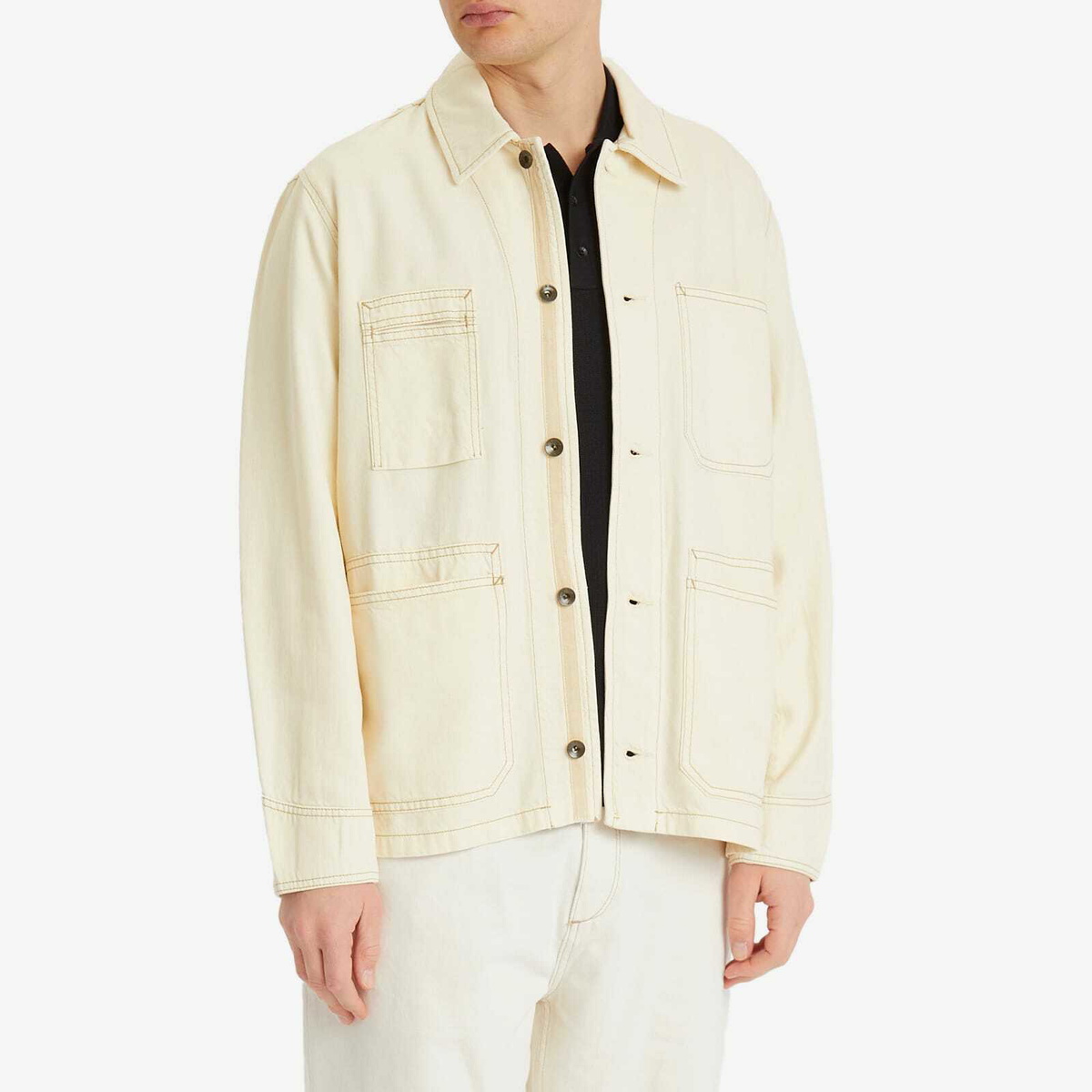 Rag & Bone Men's Graham Denim Chore Jacket in Ecru