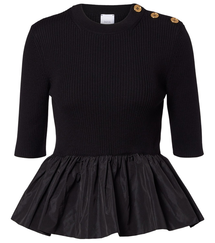 Photo: Patou Ribbed-knit peplum wool top