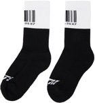 VTMNTS Black & White Barcode Color Block Socks