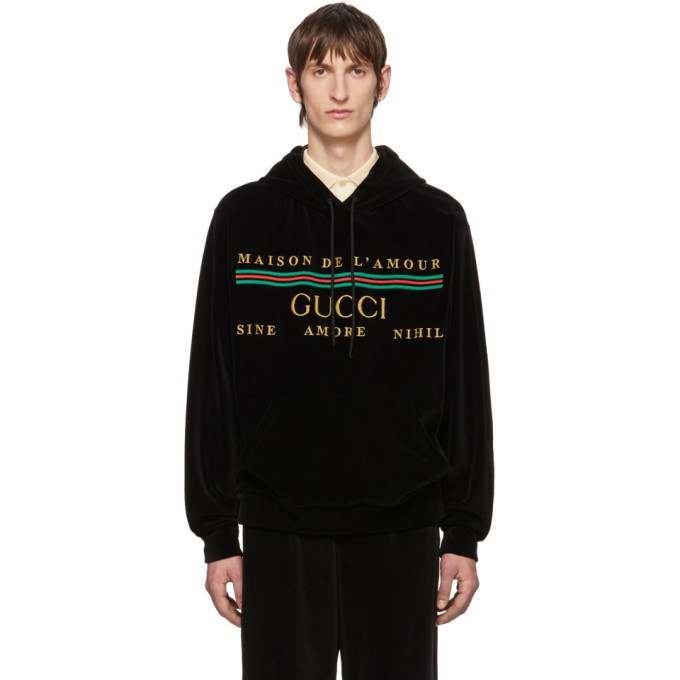 Photo: Gucci Black Cotton Chenille Hoodie