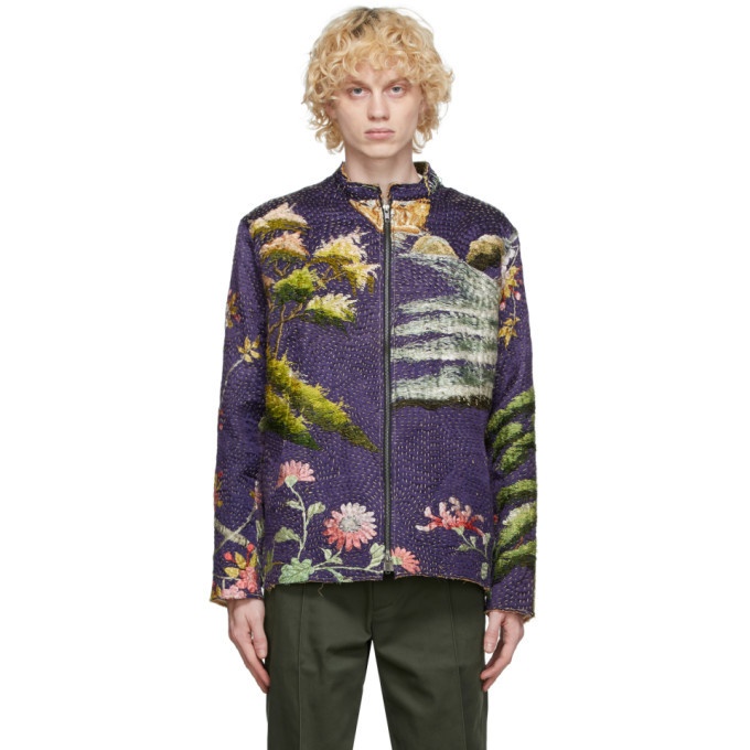 Photo: By Walid SSENSE Exclusive Purple Chinese Embroidery Classic Jacket