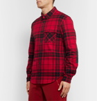 Aztech Mountain - Loge Peak Shell-Panelled Checked Brushed Cotton-Flannel Shirt - Red