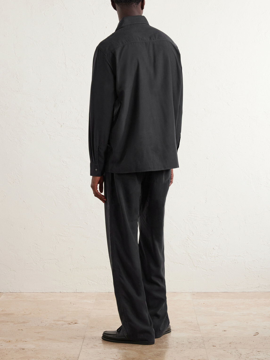 Saman Amel - Silk Overshirt - Black