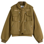 Alexander McQueen Men's Double Layer Bomber Jacket & Gilet in Olive
