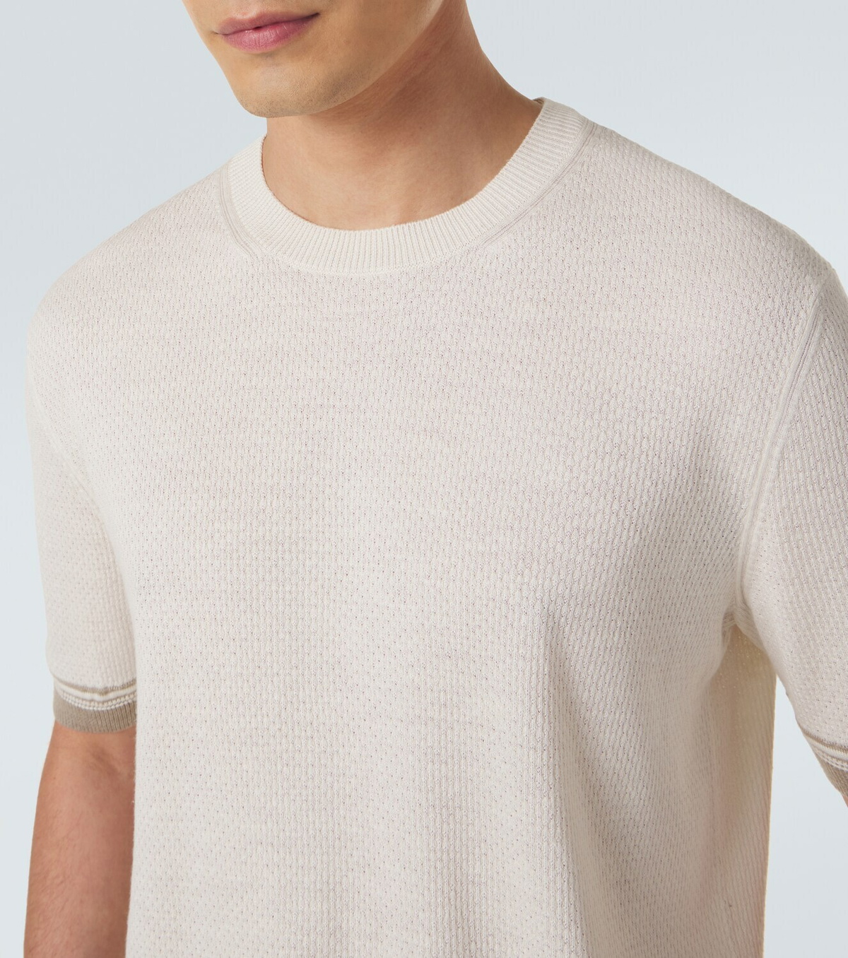 Zegna Waffle-knit silk, linen, and cashmere sweater