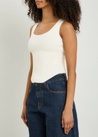 Alaïa Corset Fine-knit Wool-blend Vest top White
