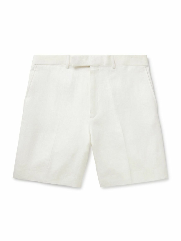 Photo: Kingsman - Straight-Leg Linen-Twill Shorts - White