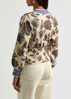 Farm Rio Ainika Floral Wool-blend Cardigan Cream