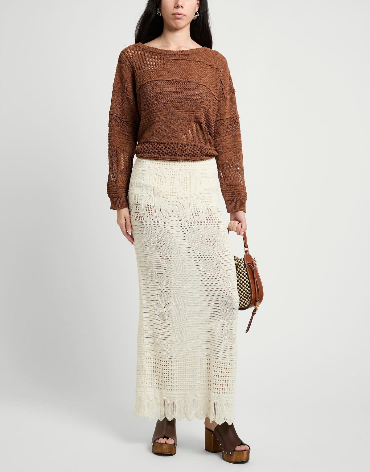 Manila Grace Womens Sweater in Brown