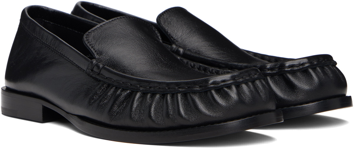 Dries Van Noten Black Leather Loafers