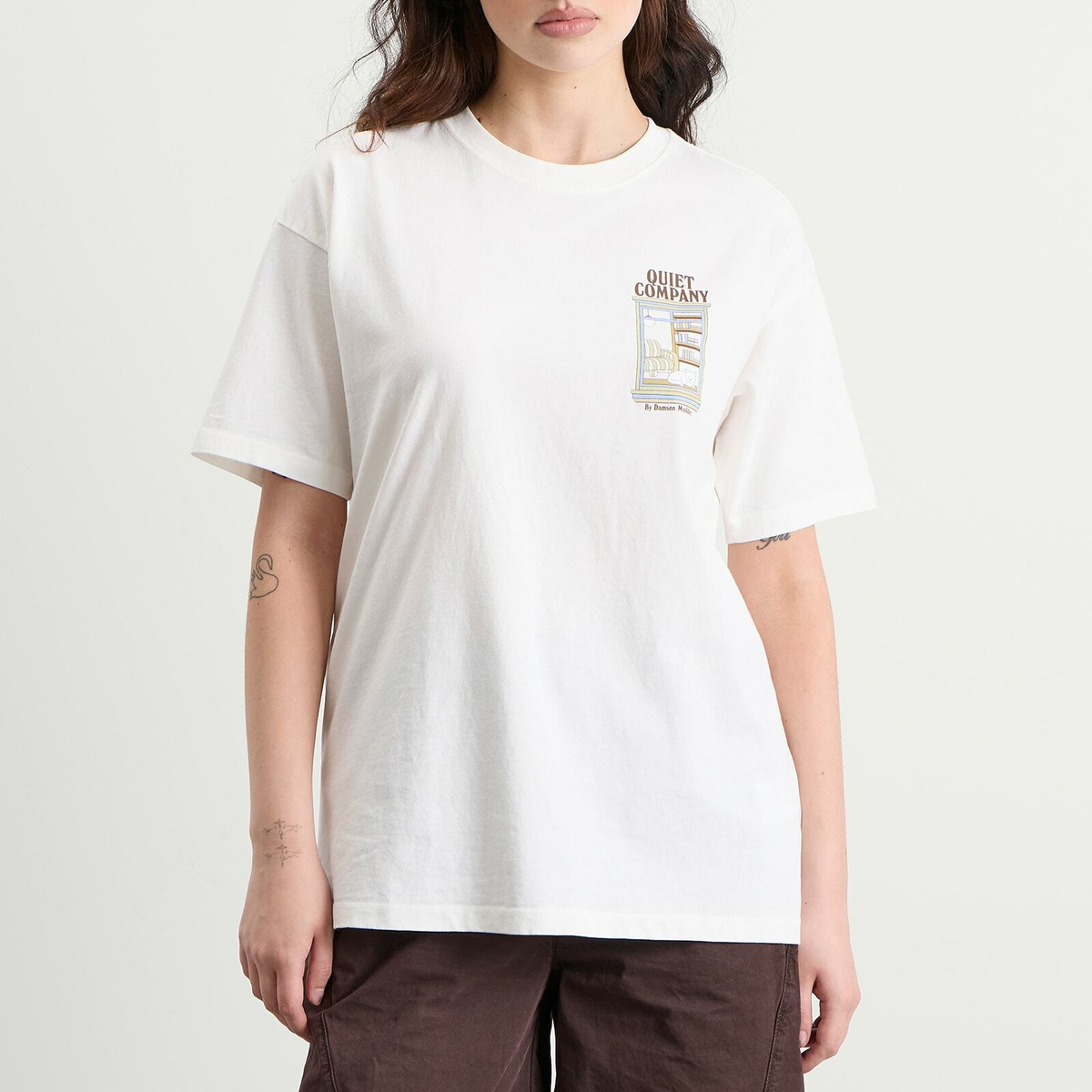 Damson Madder Women's Quiet Company T-Shirt in Ecru