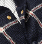 Thom Browne - Slim-Fit Quilted Prince of Wales Checked Wool-Tweed Down Gilet - Blue