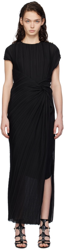 Photo: Lanvin Black Asymmetrical Pleated Maxi Dress