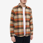 Portuguese Flannel Men's Plug Check Overshirt in Green/Orange/Beige