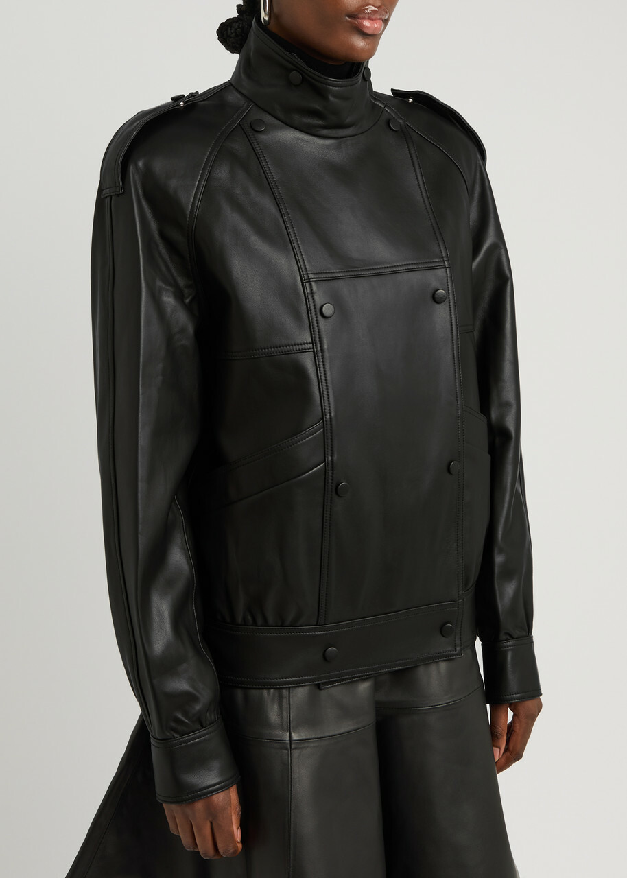 Aexae Leather Biker Jacket Black