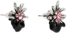 Ottolinger Silver & Black Dipped Edleweiss Stud Earrings