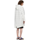 House of the Very Islands White and Blue Window Pane Check Coat