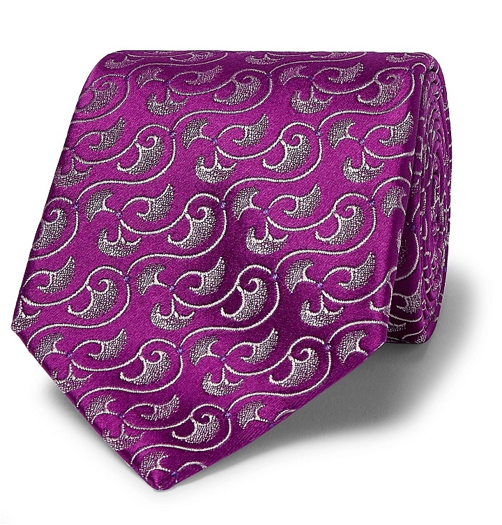 Photo: Charvet - 8.5cm Silk-Jacquard Tie - Purple