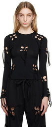 J.Kim SSENSE Exclusive Black Petal Long Sleeve T-Shirt