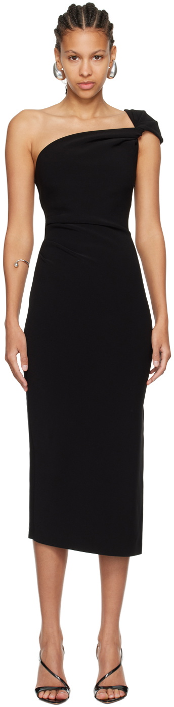 bec and bridge black midi dress BEC + BRIDGE Zoey Black Sweetheart Neckline Midi Dress UK 6  Reliked