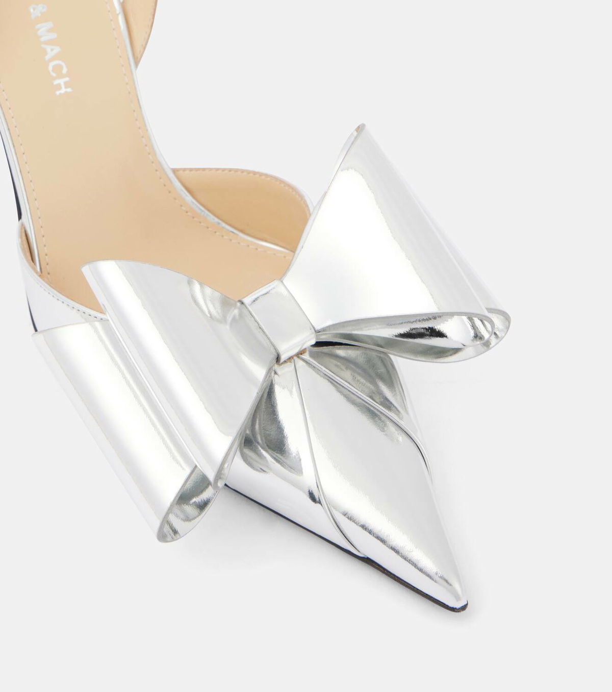 Mach & Mach Le Cadeau 85 mirrored leather slingback pumps