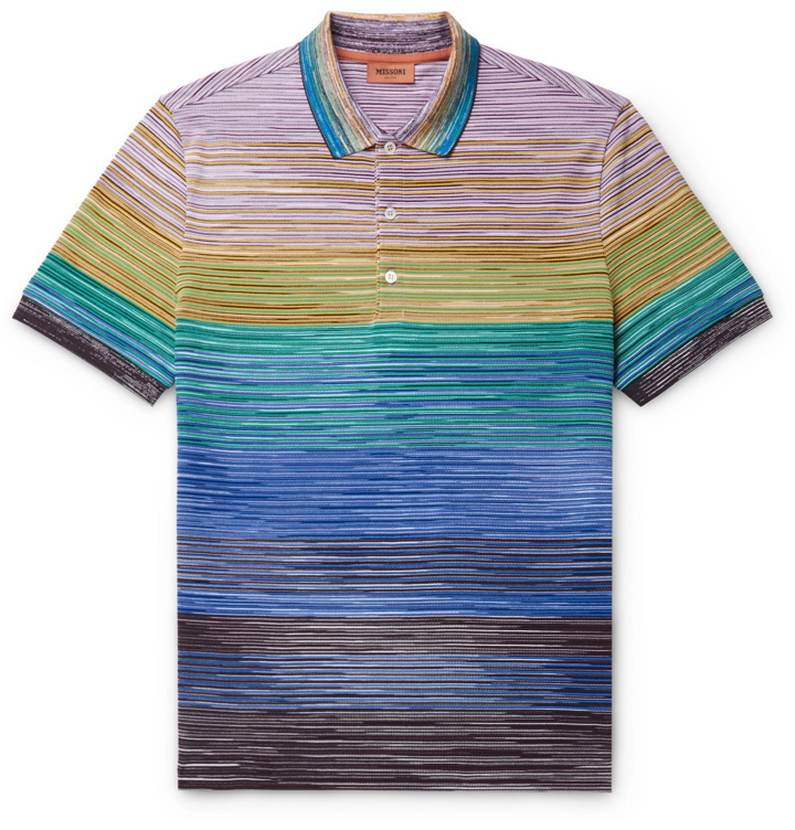 Photo: Missoni - Space-Dyed Cotton-Piqué Polo Shirt - Multi