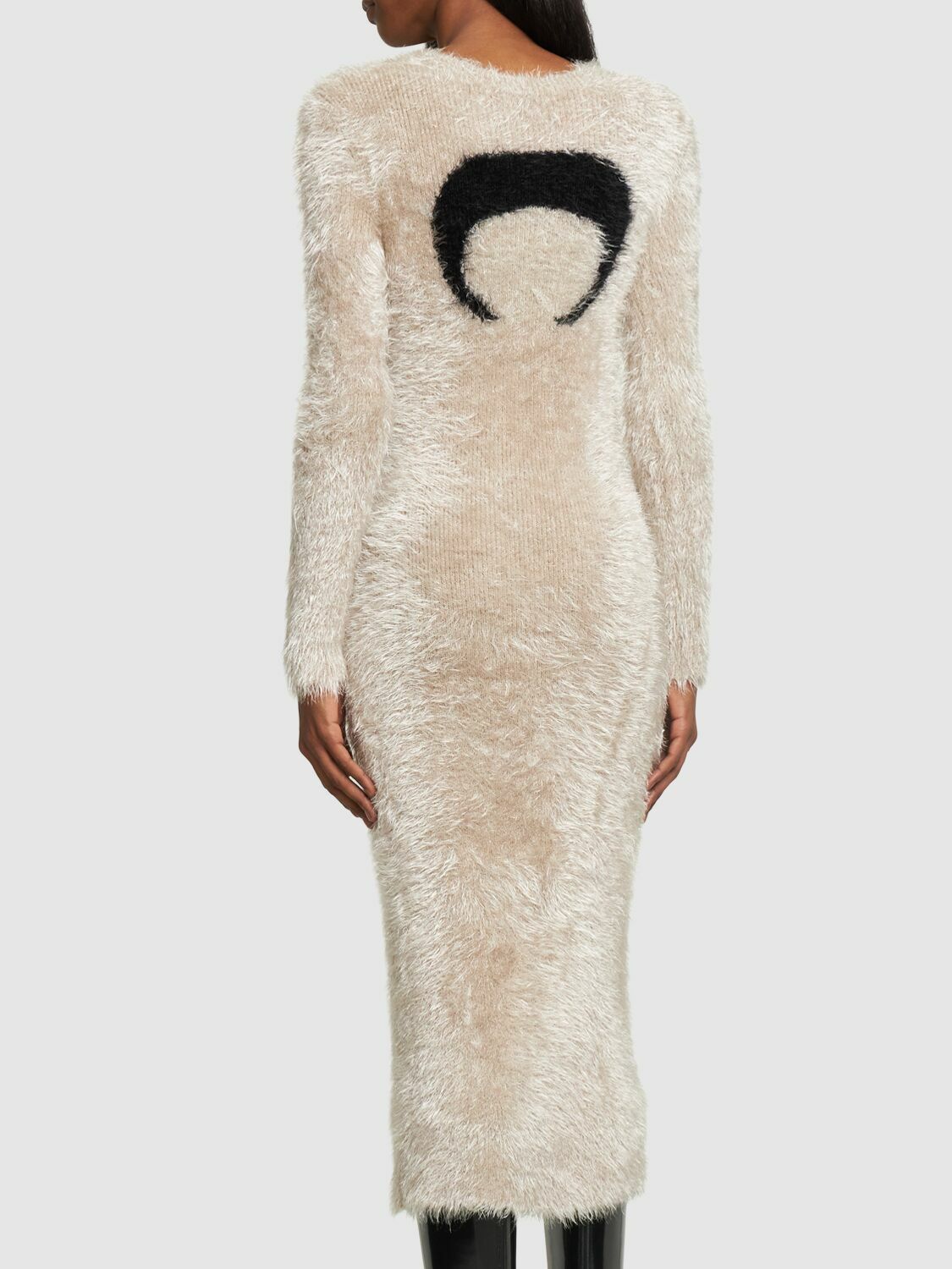 MARINE SERRE - Fluffy Knit Tech Long Dress Marine Serre